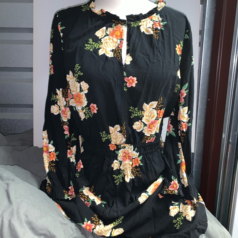 Floral black dress